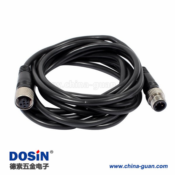 m12 3芯轉(zhuǎn)5芯電纜公轉(zhuǎn)母直式A型不帶屏蔽1M AWG22